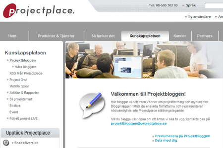 företagsblogg projektbloggen